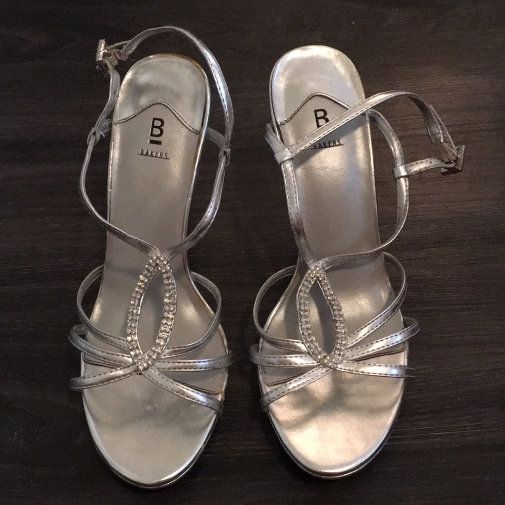 Bakers silver rhinestone heel